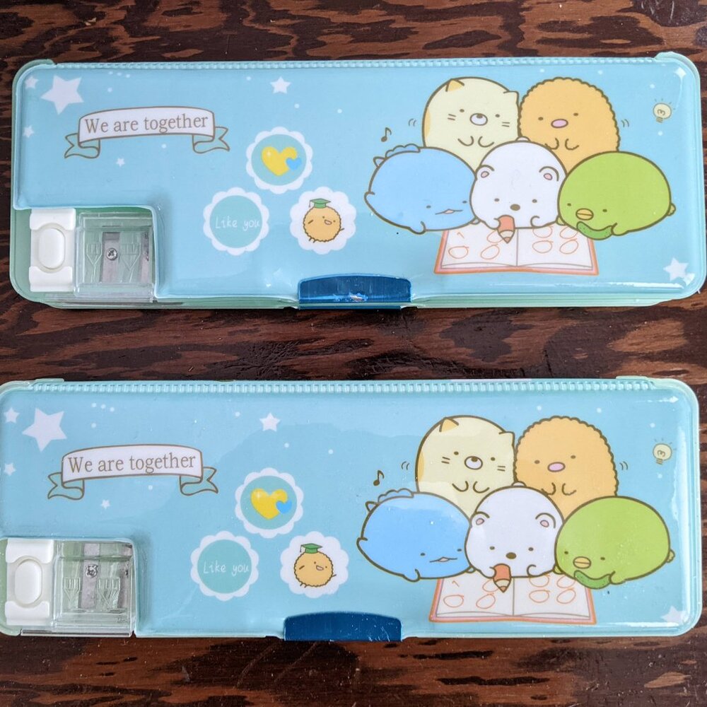 Bundle 2 Sumikko Gurashi Pencil Case Box Two Sided